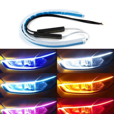 LED DRL CAR LUCES DIURNAS DE GIRO AUTOMÁTICA IMPERMEABLE IMPERMEABLE FAROS LATERALES DE FRENO AMARILLO ACCESORIOS DE LUZ PARA AUTOMÓVIL