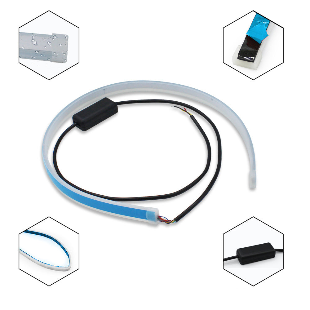 LED DRL CAR LUCES DIURNAS DE GIRO AUTOMÁTICA IMPERMEABLE IMPERMEABLE FAROS LATERALES DE FRENO AMARILLO ACCESORIOS DE LUZ PARA AUTOMÓVIL