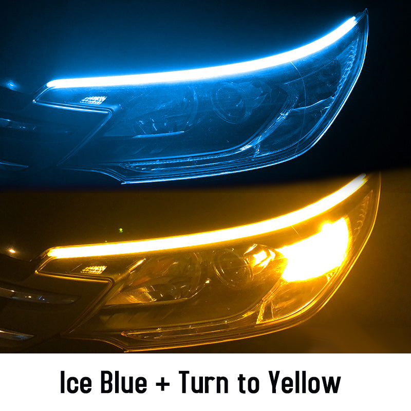 LED DRL CAR LUCES DIURNAS DE GIRO AUTOMÁTICA IMPERMEABLE IMPERMEABLE FAROS LATERALES DE FRENO AMARILLO ACCESORIOS DE LUZ PARA AUTOMÓVIL