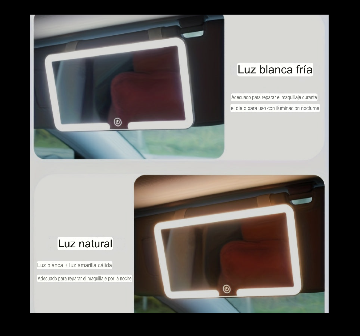 ESPEJO LED DE MAQUILLAJE PARA EL AUTO