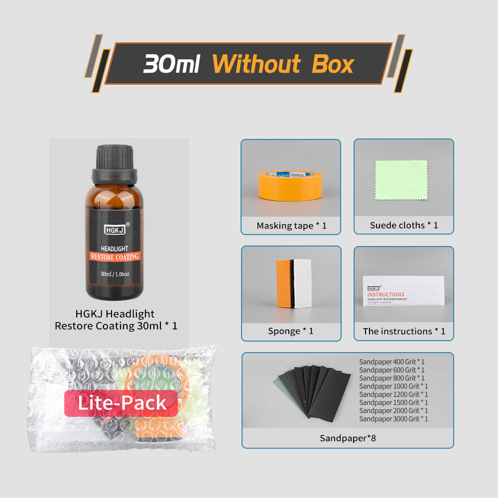 KIT DE REPARACIÓN DE FAROS DE AUTOS HGKJ HERRAMIENTA DE PULIDO DE LUZ DE AUTOS